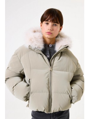 Garcia GJ520801_girls outdoor jacket 4219-soft sage | Freewear GJ520801_girls outdoor jacket - www.freewear.nl - Freewear