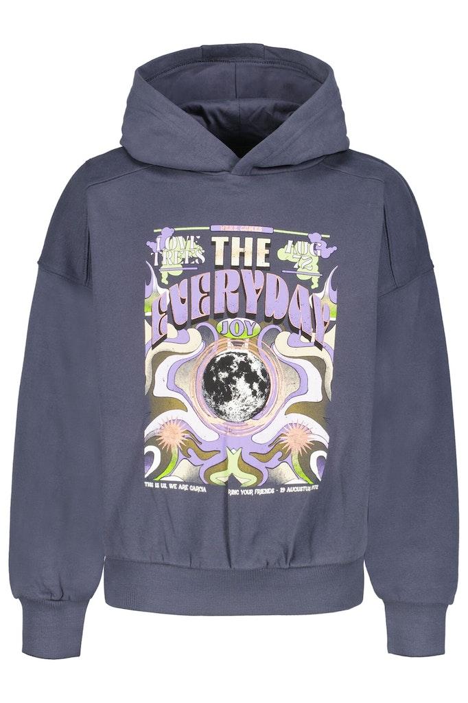 Donkerblauwe hoodie