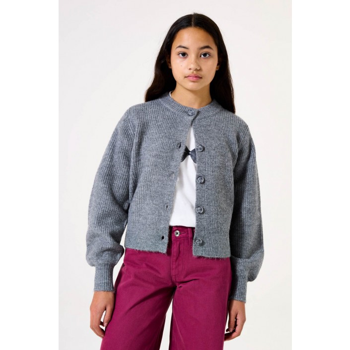 Garcia I52651_girls cardigan 3051-dark grey mel | Freewear I52651_girls cardigan - www.freewear.nl - Freewear