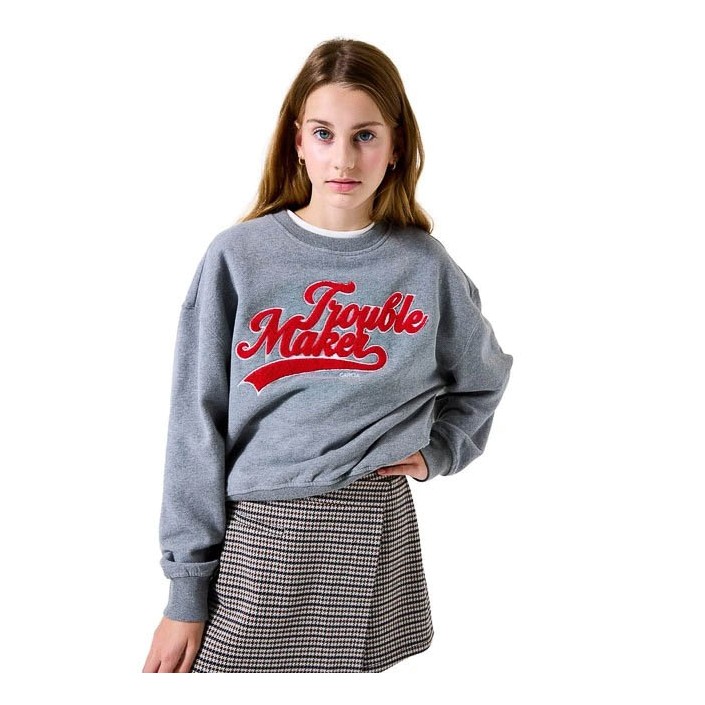 Garcia I52660_girls sweat 3051-dark grey mel | Freewear I52660_girls sweat - www.freewear.nl - Freewear
