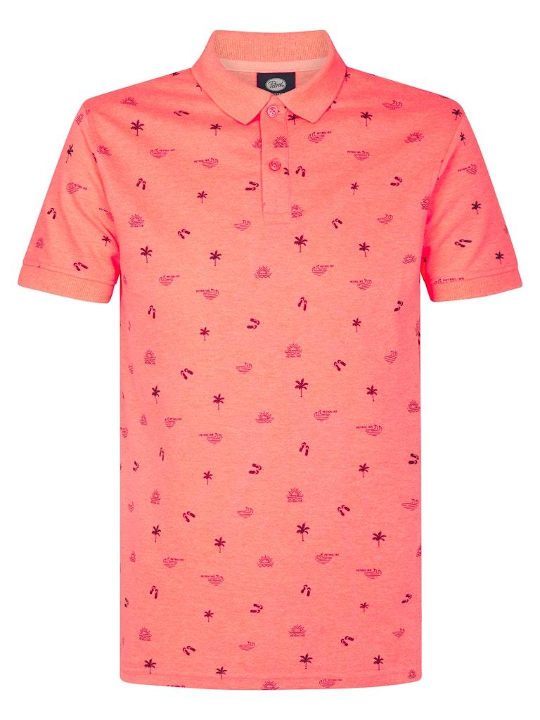 Petrol Industries - Heren All-over Print Polo Outer Banks - Roze - Maat XXL