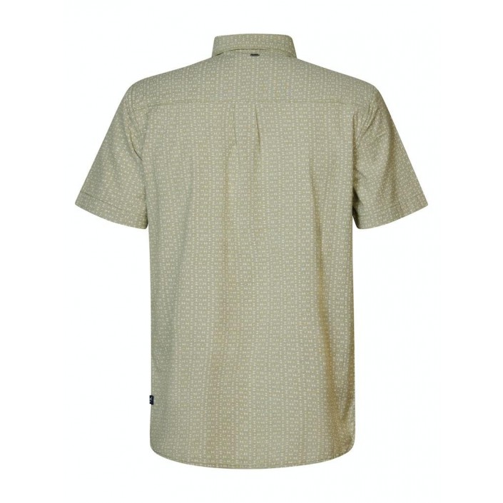 Petrol Industries Men Shirt Short Sleeve AOP Sage Green | Freewear Men Shirt Short Sleeve AOP - www.freewear.nl - Freewear