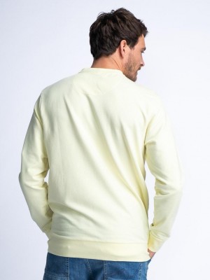 Petrol Industries Men Sweater Round Neck Lemon Yellow | Freewear Men Sweater Round Neck - www.freewear.nl - Freewear