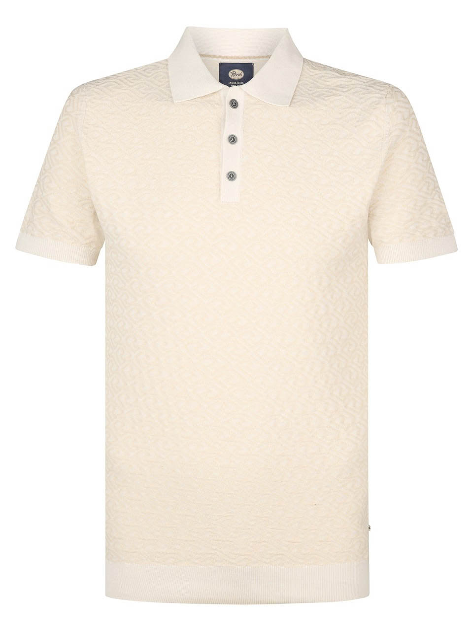 Petrol Industries - Heren Gebreide Polo Oceanstone - Wit - Maat XXXL