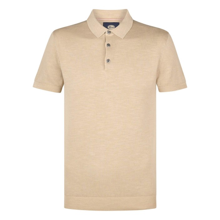 Petrol Industries Men Knitwear Polo Light Tan | Freewear Men Knitwear Polo - www.freewear.nl - Freewear
