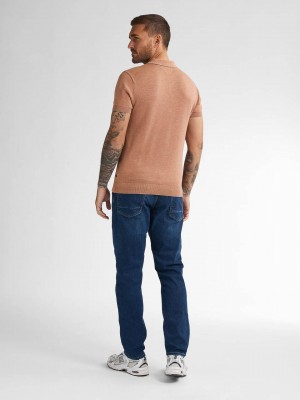 Petrol Industries Men Knitwear Polo Sandal Wood | Freewear Men Knitwear Polo - www.freewear.nl - Freewear
