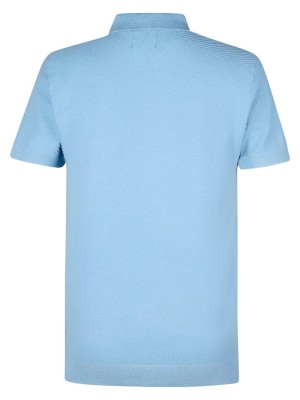 Petrol Industries Men Knitwear Polo Pale Blue | Freewear Men Knitwear Polo - www.freewear.nl - Freewear