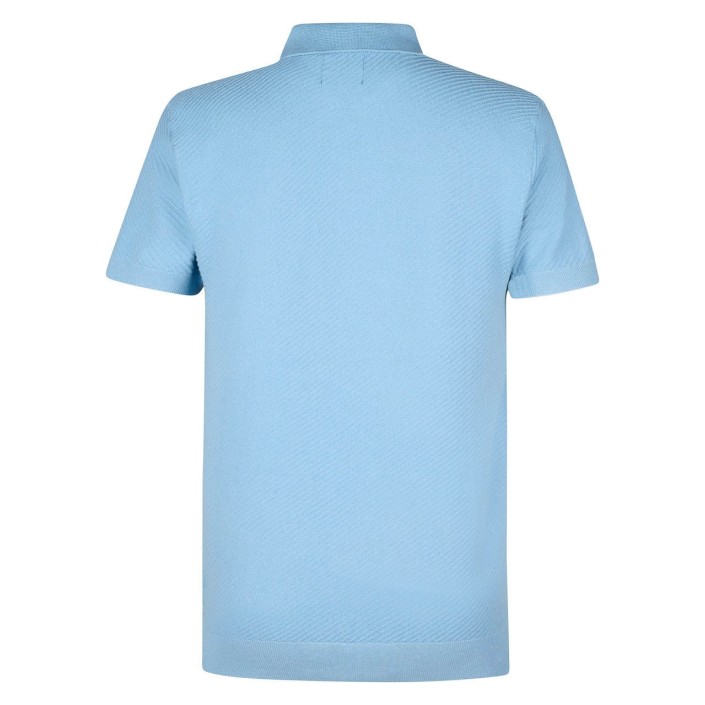 Petrol Industries Men Knitwear Polo Pale Blue | Freewear Men Knitwear Polo - www.freewear.nl - Freewear