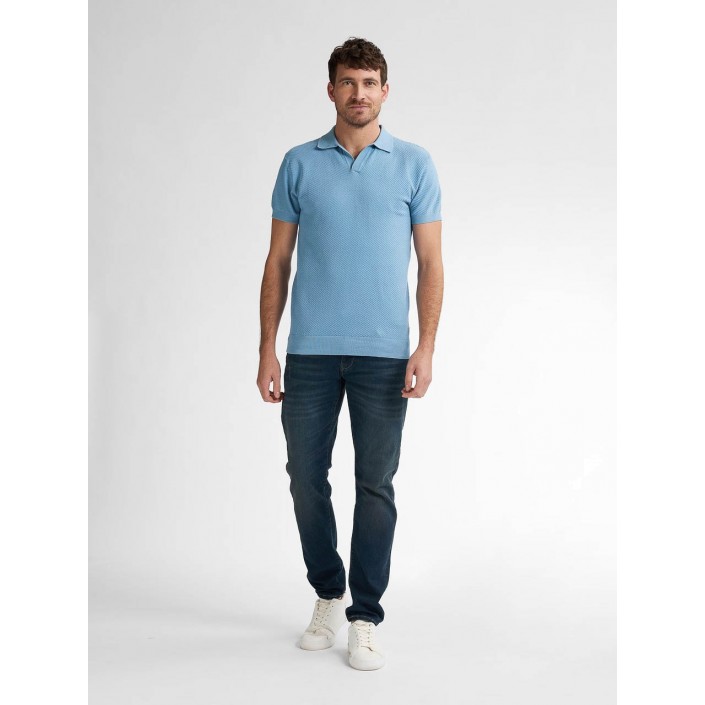 Petrol Industries Men Knitwear Polo Pale Blue | Freewear Men Knitwear Polo - www.freewear.nl - Freewear