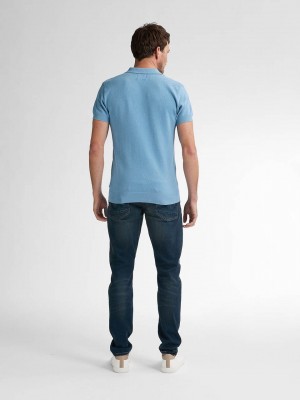 Petrol Industries Men Knitwear Polo Pale Blue | Freewear Men Knitwear Polo - www.freewear.nl - Freewear