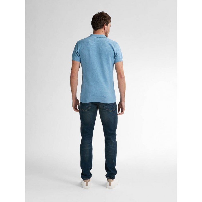 Petrol Industries Men Knitwear Polo Pale Blue | Freewear Men Knitwear Polo - www.freewear.nl - Freewear