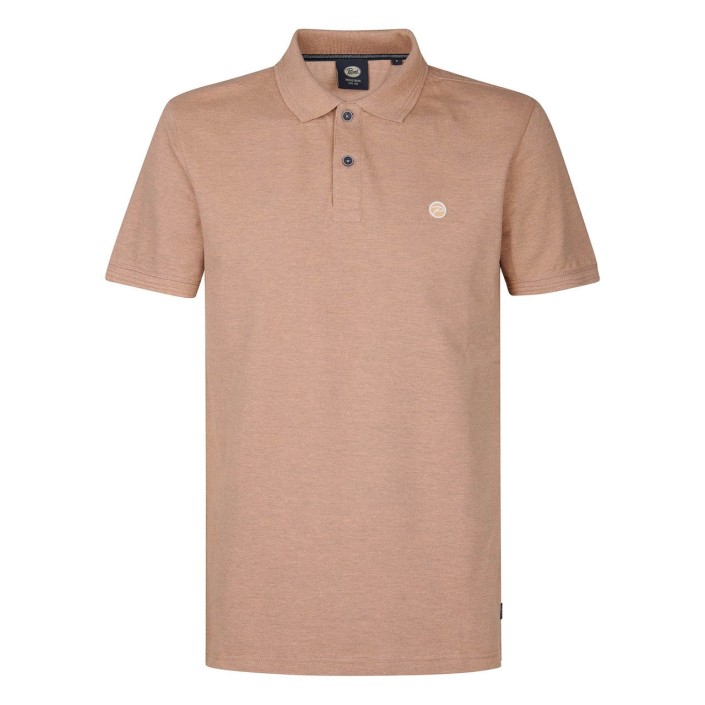 Petrol Industries Men Polo Short Sleeve Sandal Wood | Freewear Men Polo Short Sleeve - www.freewear.nl - Freewear