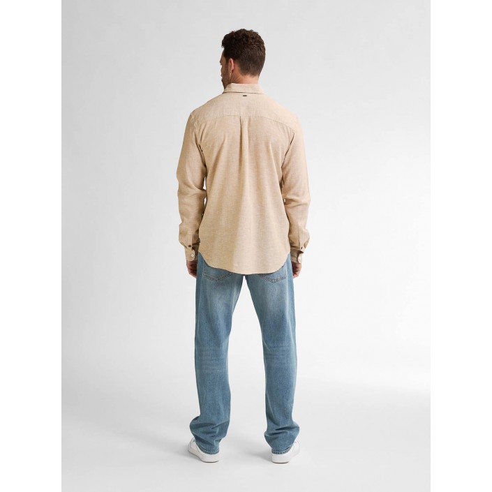 Petrol Industries Men Shirt Long Sleeve Uni Cappuccino | Freewear Men Shirt Long Sleeve Uni - www.freewear.nl - Freewear
