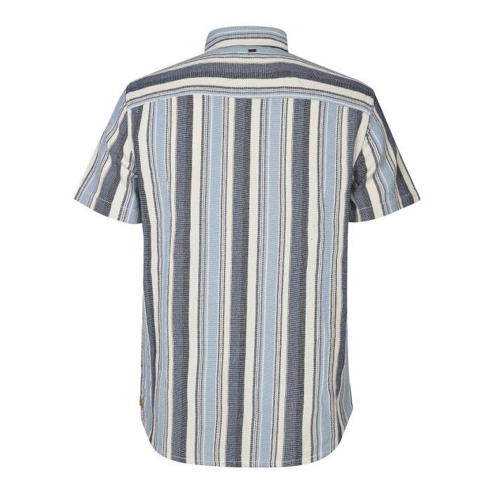 Petrol Industries Men Shirt Short Sleeve AOP Navy Blue | Freewear Men Shirt Short Sleeve AOP - www.freewear.nl - Freewear