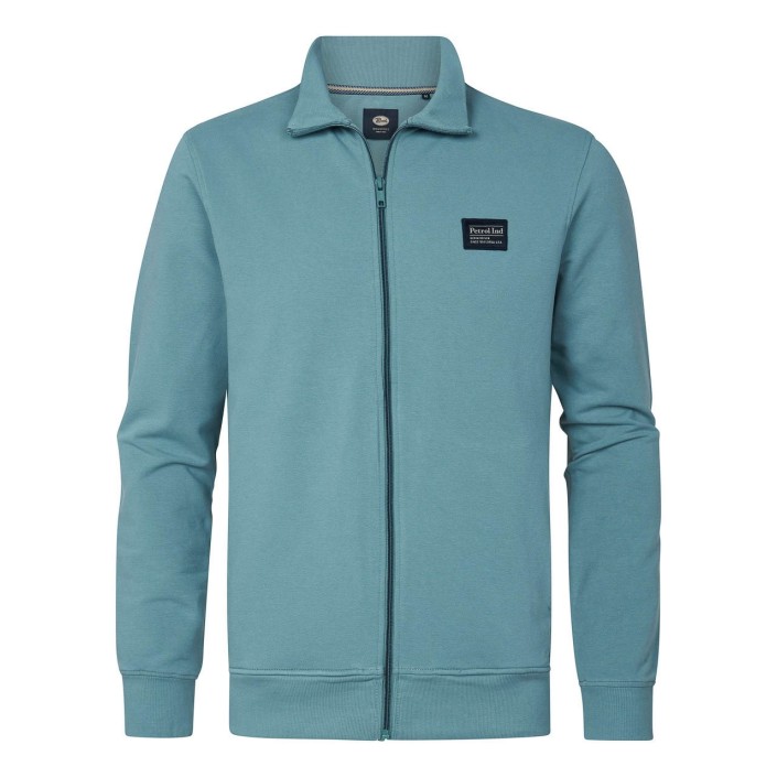 Petrol Industries Men Sweater Collar Zip Ocean | Freewear Men Sweater Collar Zip - www.freewear.nl - Freewear