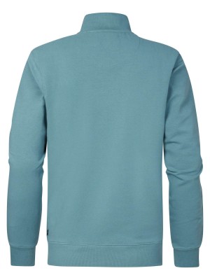 Petrol Industries Men Sweater Collar Zip Ocean | Freewear Men Sweater Collar Zip - www.freewear.nl - Freewear