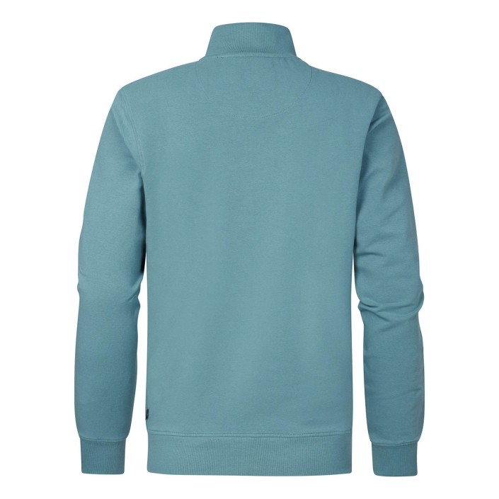 Petrol Industries Men Sweater Collar Zip Ocean | Freewear Men Sweater Collar Zip - www.freewear.nl - Freewear