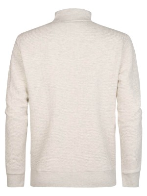 Petrol Industries Men Sweater Collar Zip Antique White Melee | Freewear Men Sweater Collar Zip - www.freewear.nl - Freewear