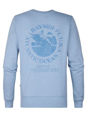 Petrol Industries Men Sweater Round Neck Pale Blue | Freewear Men Sweater Round Neck - www.freewear.nl - Freewear