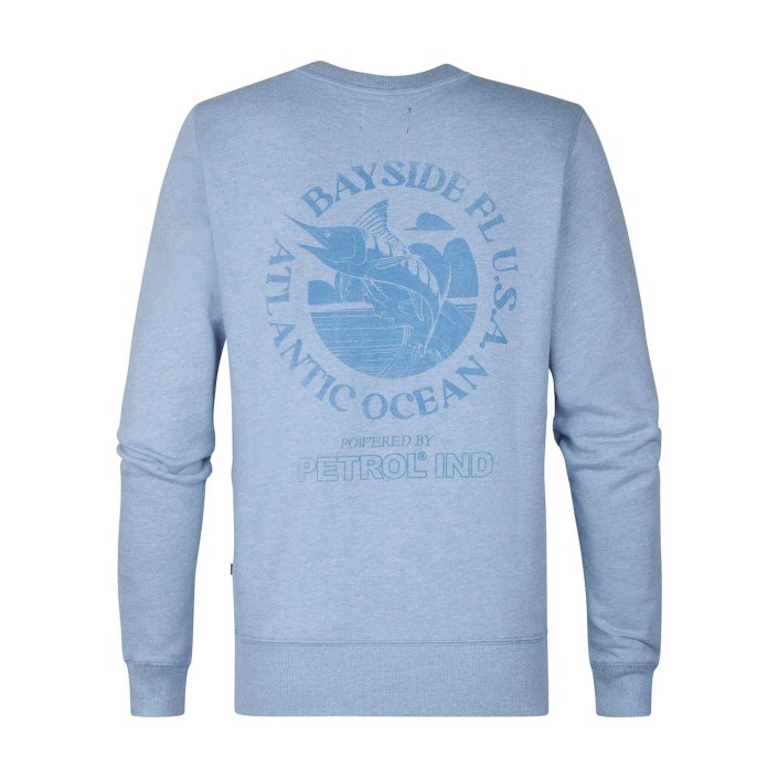 Petrol Industries Men Sweater Round Neck Pale Blue | Freewear Men Sweater Round Neck - www.freewear.nl - Freewear