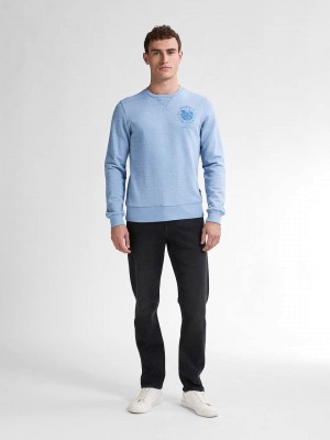 Petrol Industries Men Sweater Round Neck Pale Blue | Freewear Men Sweater Round Neck - www.freewear.nl - Freewear