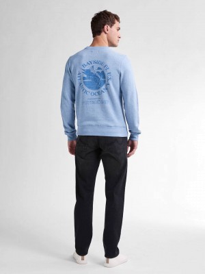 Petrol Industries Men Sweater Round Neck Pale Blue | Freewear Men Sweater Round Neck - www.freewear.nl - Freewear