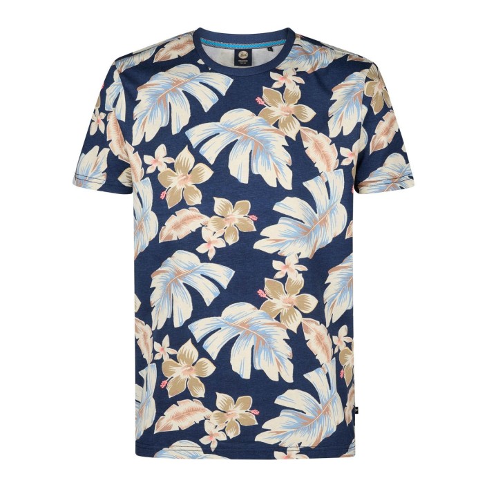 Petrol Industries Men T-Shirt SS AOP Navy Blue | Freewear Men T-Shirt SS AOP - www.freewear.nl - Freewear