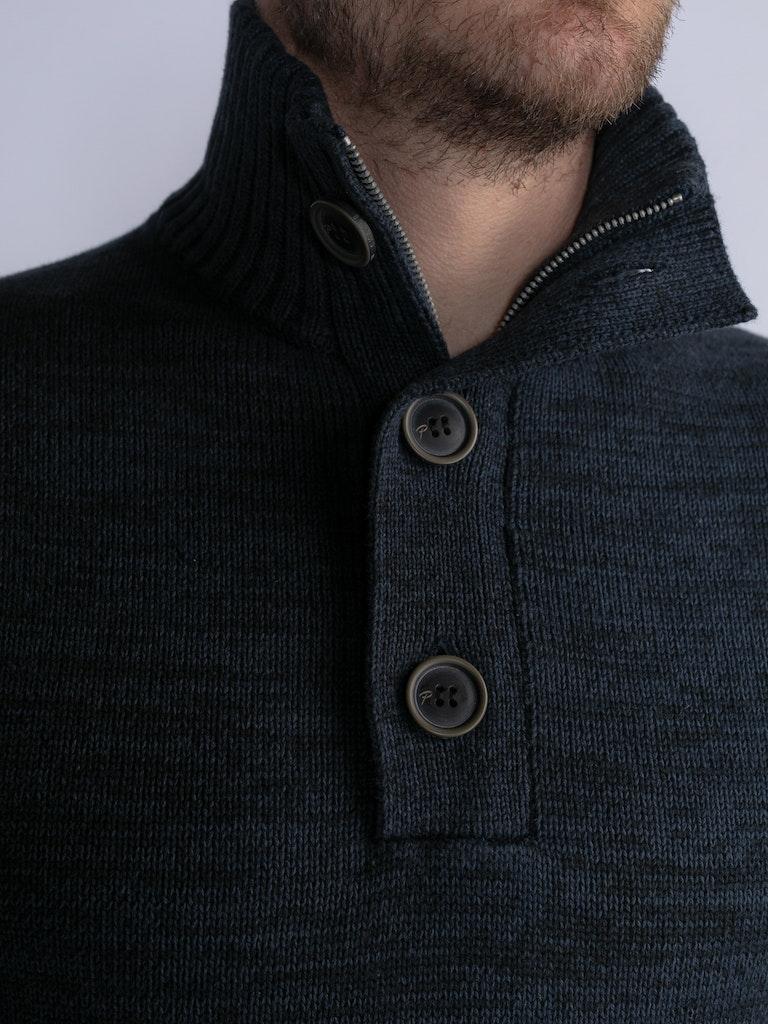 Petrol Industries - Heren Gemêleerde Trui Kenai - Blauw - Maat XXXL