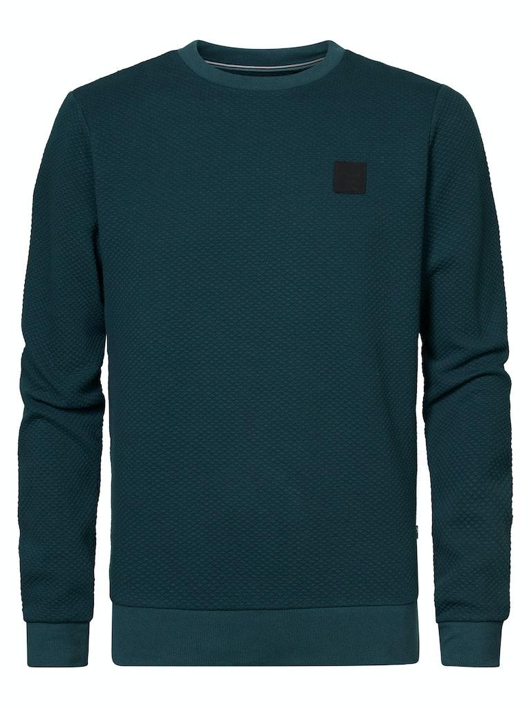 Petrol Industries - Heren Geribde Sweater Virginia - Groen - Maat XL