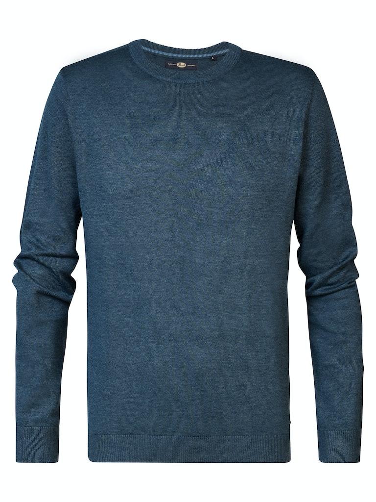 Petrol Industries - Heren Fijngebreide Trui Nenana - Blauw - Maat XXXL