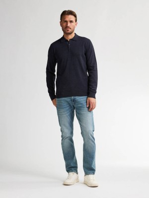 Petrol Industries Men Knitwear Polo Royal Navy | Freewear Men Knitwear Polo - www.freewear.nl - Freewear