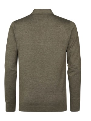 Petrol Industries Men Knitwear Polo Mossy Stone | Freewear Men Knitwear Polo - www.freewear.nl - Freewear