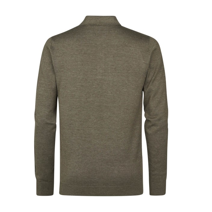 Petrol Industries Men Knitwear Polo Mossy Stone | Freewear Men Knitwear Polo - www.freewear.nl - Freewear