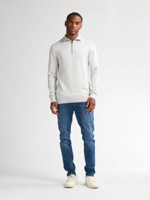 Petrol Industries Men Knitwear Collar Basic Antique White Melee | Freewear Men Knitwear Collar Basic - www.freewear.nl - Freewear