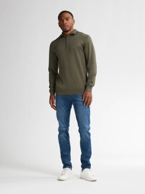 Petrol Industries Men Knitwear Collar Basic Mossy Stone | Freewear Men Knitwear Collar Basic - www.freewear.nl - Freewear