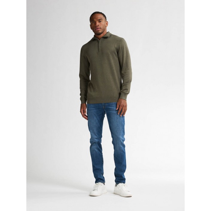 Petrol Industries Men Knitwear Collar Basic Mossy Stone | Freewear Men Knitwear Collar Basic - www.freewear.nl - Freewear