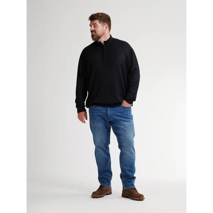 Petrol Industries Men Knitwear Collar Basic Deep Black | Freewear Men Knitwear Collar Basic - www.freewear.nl - Freewear