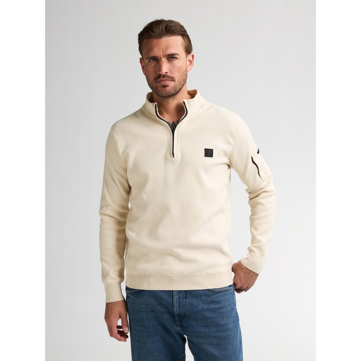 Petrol Industries Men Knitwear Collar Raw Sand | Freewear Men Knitwear Collar - www.freewear.nl - Freewear