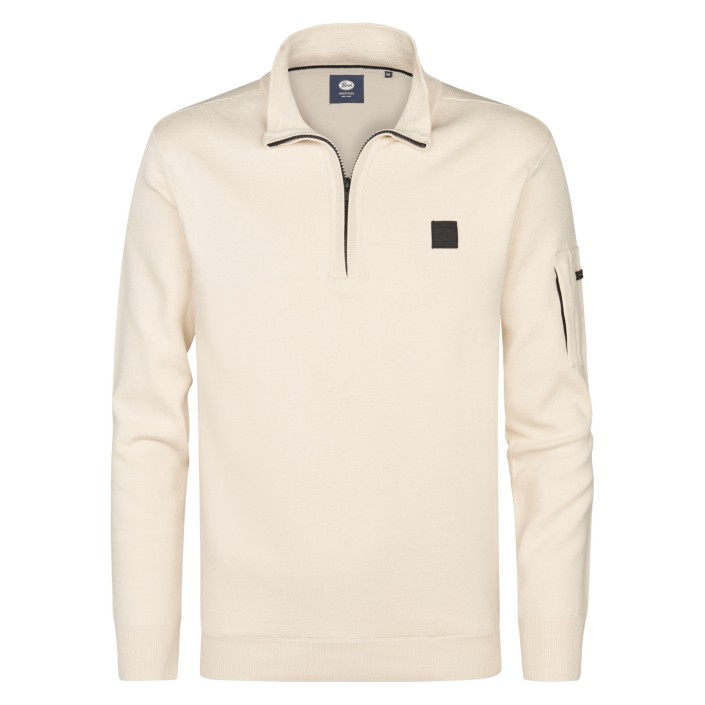 Petrol Industries Men Knitwear Collar Raw Sand | Freewear Men Knitwear Collar - www.freewear.nl - Freewear