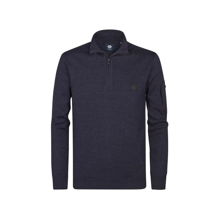 Petrol Industries Men Knitwear Collar Royal Navy | Freewear Men Knitwear Collar - www.freewear.nl - Freewear