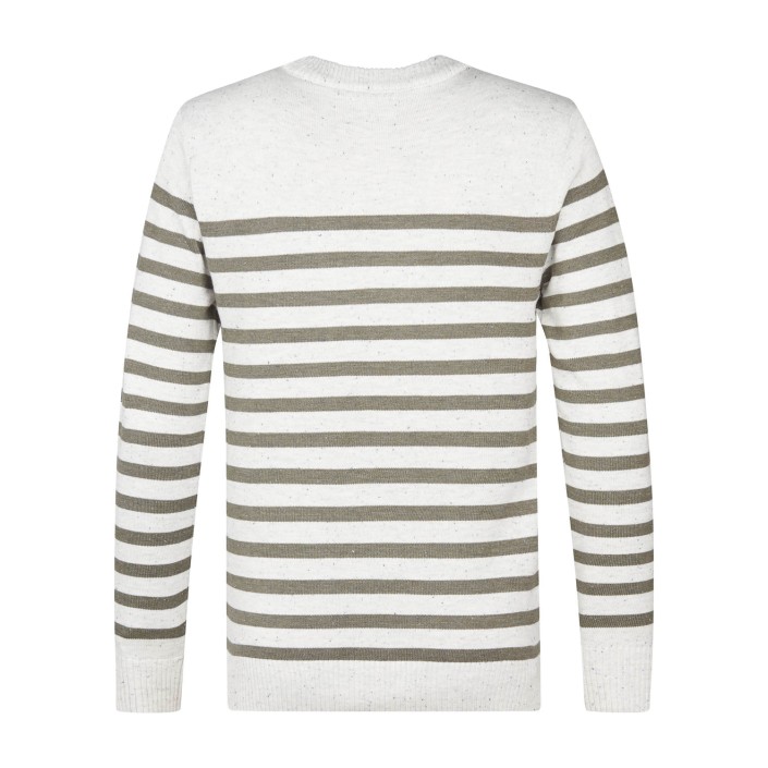 Petrol Industries Men Knitwear Round Neck Basic Antique White Melee | Freewear Men Knitwear Round Neck Basic - www.freewear.nl - Freewear