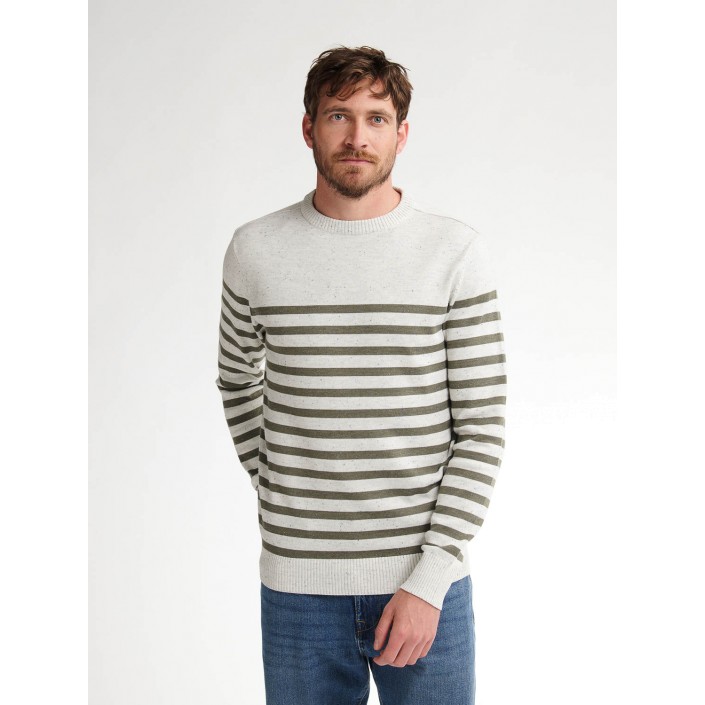 Petrol Industries Men Knitwear Round Neck Basic Antique White Melee | Freewear Men Knitwear Round Neck Basic - www.freewear.nl - Freewear