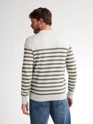 Petrol Industries Men Knitwear Round Neck Basic Antique White Melee | Freewear Men Knitwear Round Neck Basic - www.freewear.nl - Freewear