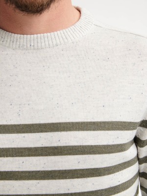 Petrol Industries Men Knitwear Round Neck Basic Antique White Melee | Freewear Men Knitwear Round Neck Basic - www.freewear.nl - Freewear