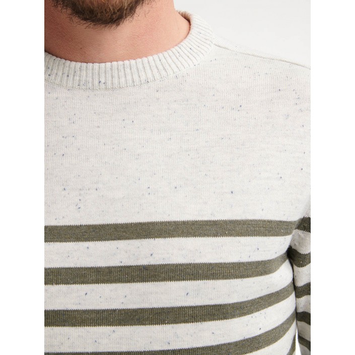 Petrol Industries Men Knitwear Round Neck Basic Antique White Melee | Freewear Men Knitwear Round Neck Basic - www.freewear.nl - Freewear