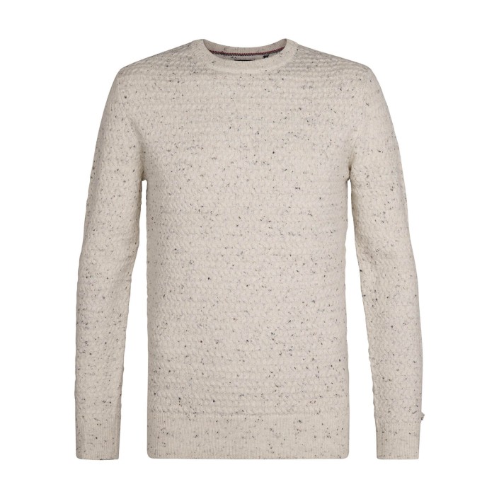 Petrol Industries Men Knitwear Round Neck Basic Antique White Melee | Freewear Men Knitwear Round Neck Basic - www.freewear.nl - Freewear