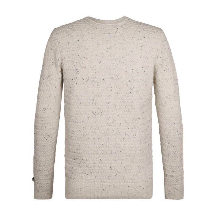 Petrol Industries Men Knitwear Round Neck Basic Antique White Melee | Freewear Men Knitwear Round Neck Basic - www.freewear.nl - Freewear