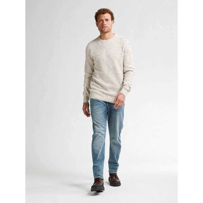 Petrol Industries Men Knitwear Round Neck Basic Antique White Melee | Freewear Men Knitwear Round Neck Basic - www.freewear.nl - Freewear