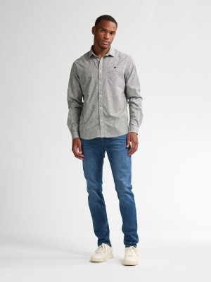 Petrol Industries Men Shirt Long Sleeve AOP Mossy Stone | Freewear Men Shirt Long Sleeve AOP - www.freewear.nl - Freewear