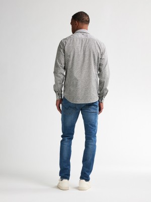 Petrol Industries Men Shirt Long Sleeve AOP Mossy Stone | Freewear Men Shirt Long Sleeve AOP - www.freewear.nl - Freewear